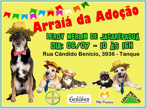 Feira de Adoção na Leroy Merlin, Tanque, Jacarepaguá - 06/07 